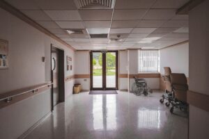 Clean hallway inside a residential addiction treatment facility